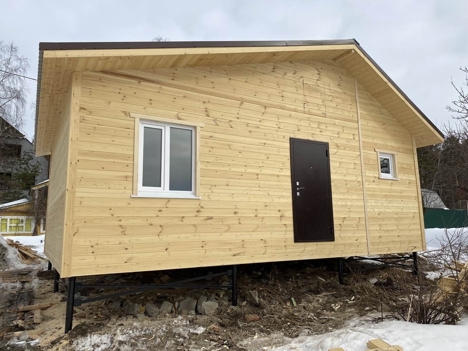 Каркасный дом, проект Скандинавия 48 м², сваи